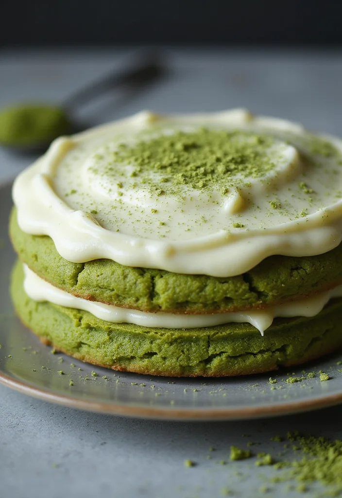 10 Cookie Cake Aesthetic Ideas That Will Make Your Dessert Dreams Come True! - 10. Matcha Green Tea Cookie Cake
