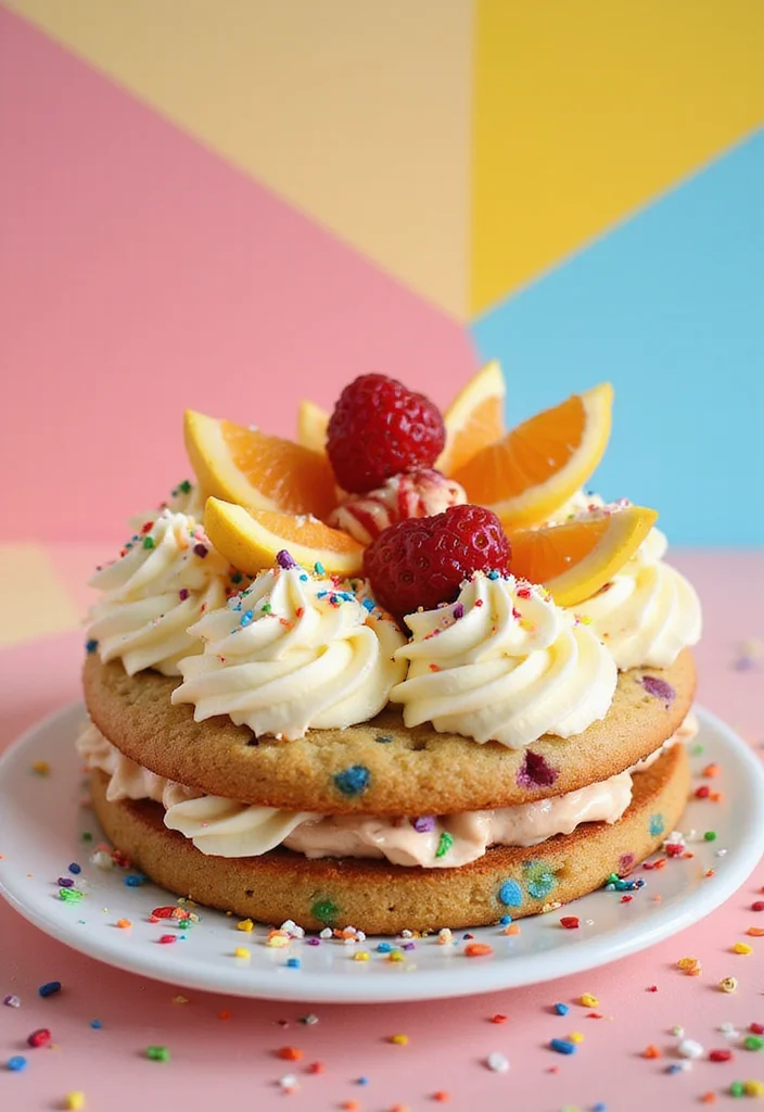 10 Cookie Cake Aesthetic Ideas That Will Make Your Dessert Dreams Come True! - 3. Fruity Funfetti Cookie Cake
