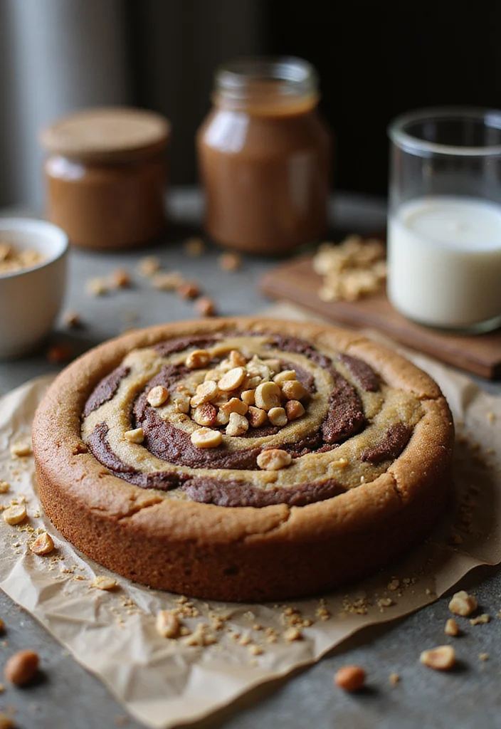 10 Cookie Cake Aesthetic Ideas That Will Make Your Dessert Dreams Come True! - 6. Nutella Swirl Cookie Cake
