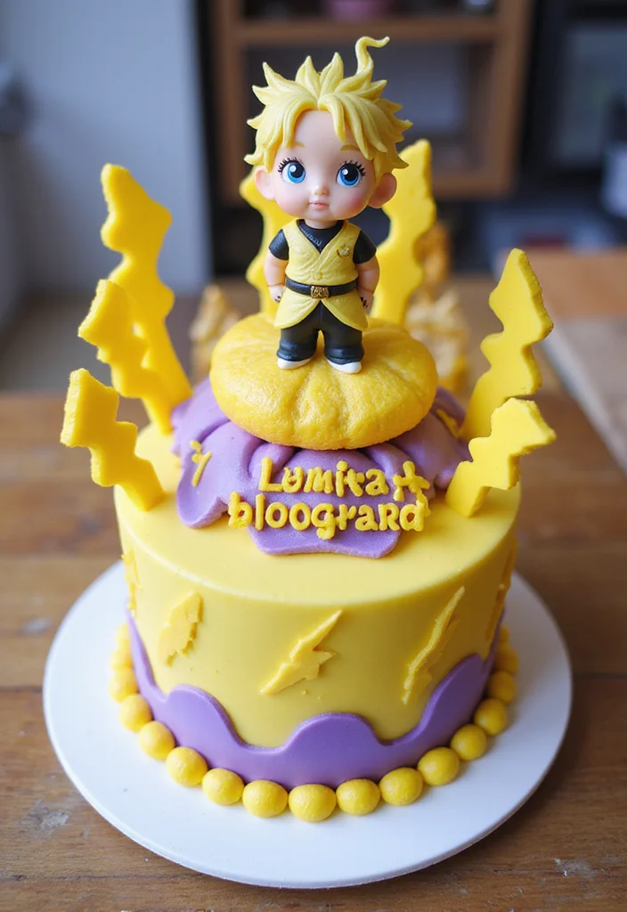 10 Epic Demon Slayer Birthday Cakes That Will Leave You Speechless! - 3. Zenitsu's Thunder Breathing Cake