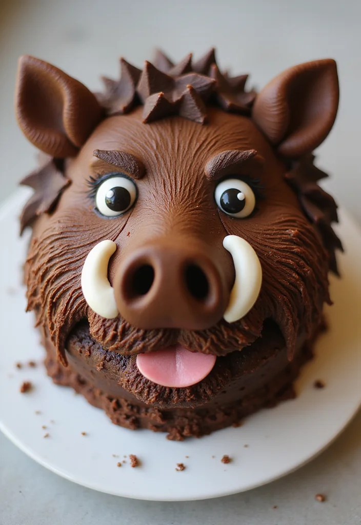 10 Epic Demon Slayer Birthday Cakes That Will Leave You Speechless! - 6. Inosuke's Boar Face Cake