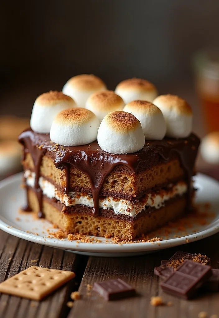 10 Simple Cake Recipes for Boys That Are So Fun, They'll Want to Bake Every Day! - 7. S'mores Cake