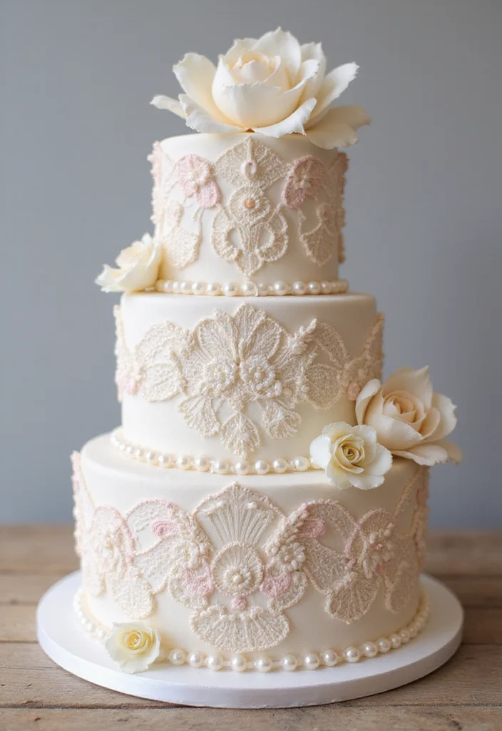 10 Stunning Painting Cake Ideas That Will Blow Your Mind (You Won't Believe #4!) - 10. Vintage Lace Elegance