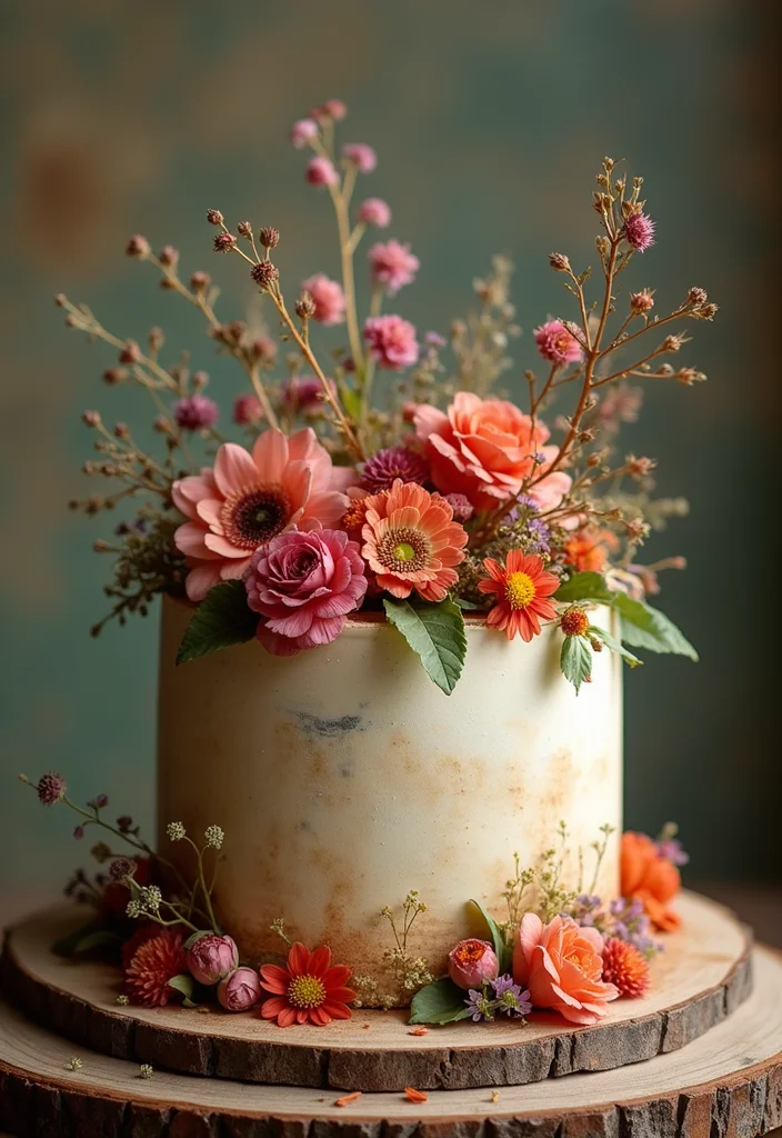 10 Stunning Painting Cake Ideas That Will Blow Your Mind (You Won't Believe #4!) - 7. Rustic Garden Cake