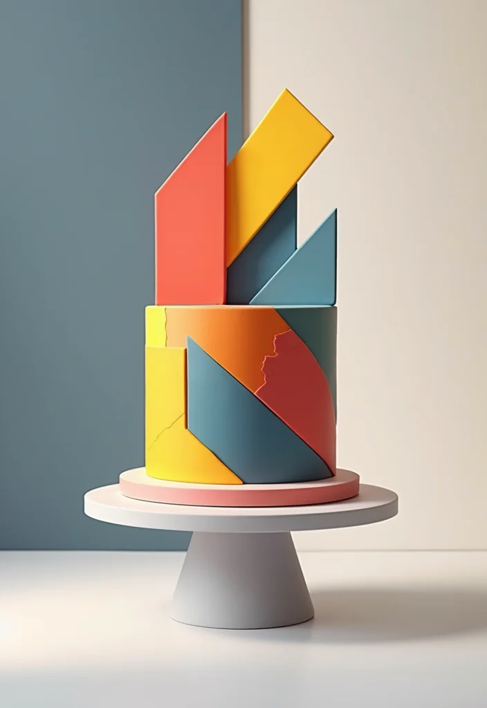 10 Stunning Stitch Birthday Cake Ideas That Will Steal the Show! - 6. Stitch Geometric Cake