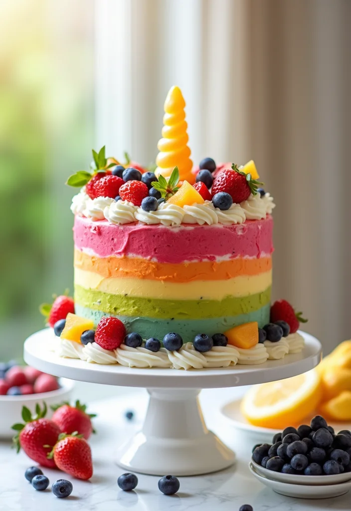 11 Cutest Unicorn Cakes Ever - 10. Unicorn Fruit Cake