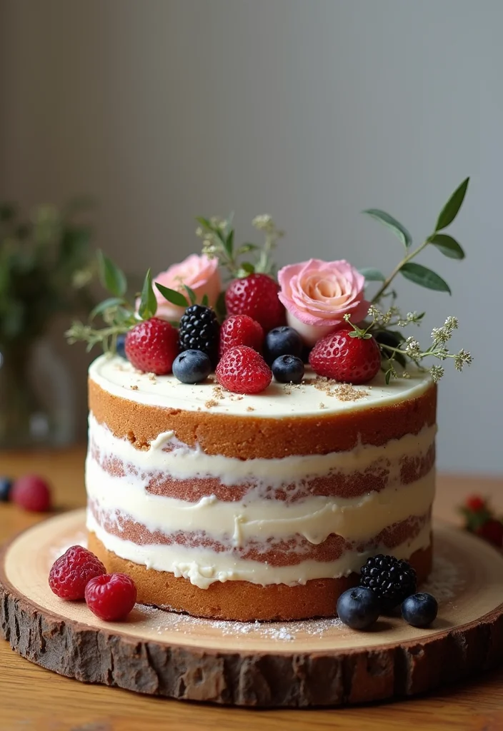 11 Trendy Baby Dedication Cake Styles That Are Taking Over (Wait Until You See #9!) - 4. Rustic Naked Cakes