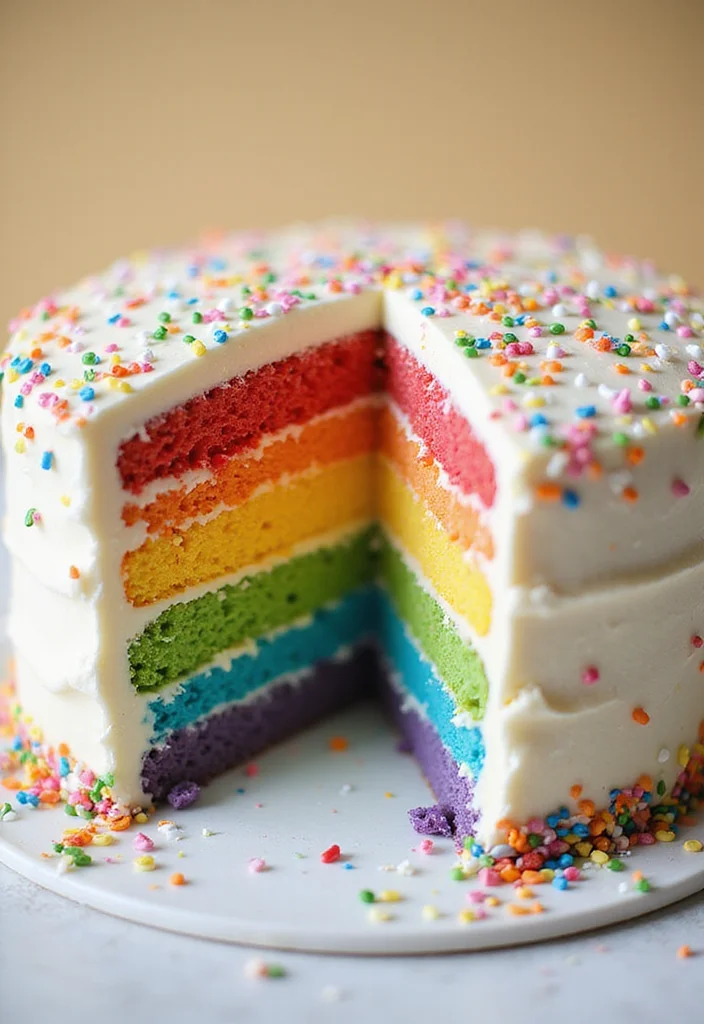 11 Trendy Baby Dedication Cake Styles That Are Taking Over (Wait Until You See #9!) - 5. Whimsical Rainbow Cake