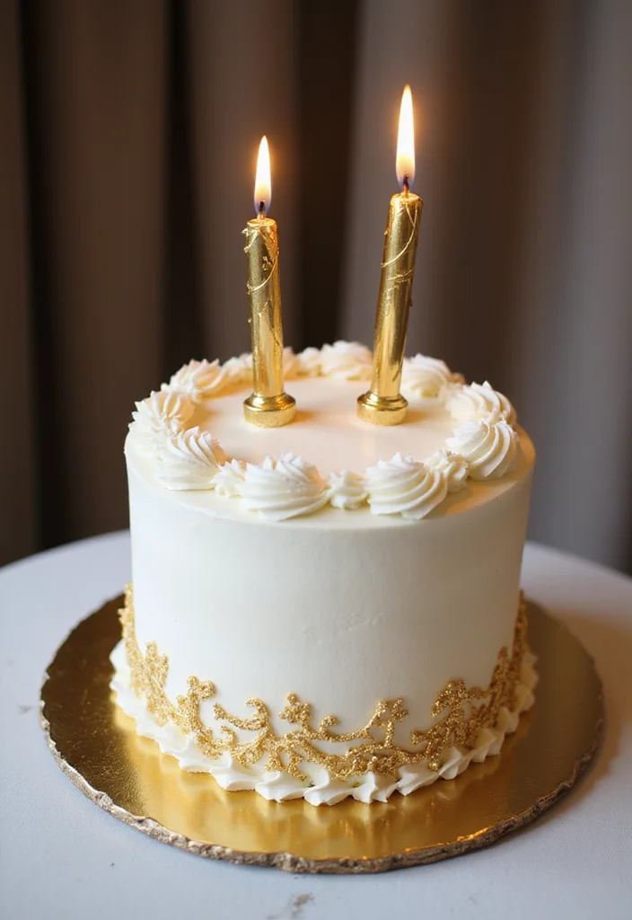 12 Elegant 17th Birthday Cake Designs You Need to See to Believe (#3 Is a Must-See!) - 10. Classy Gold & White Cake