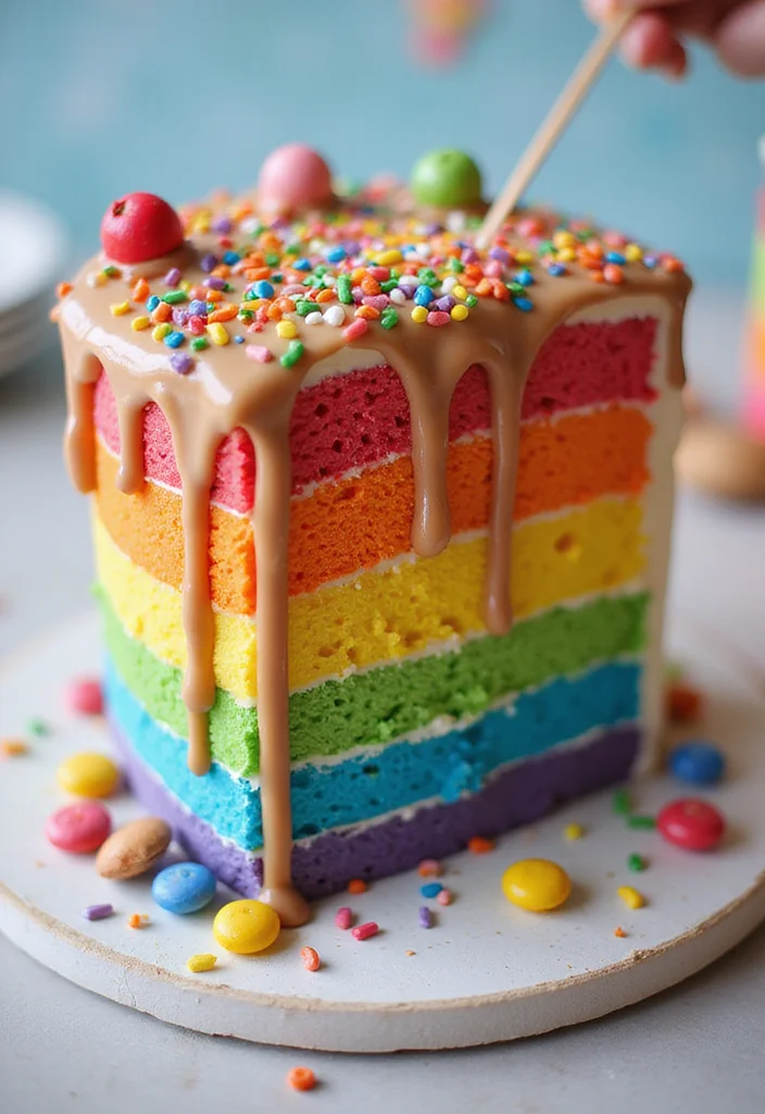 12 Elegant 17th Birthday Cake Designs You Need to See to Believe (#3 Is a Must-See!) - 11. Rainbow Drip Cake
