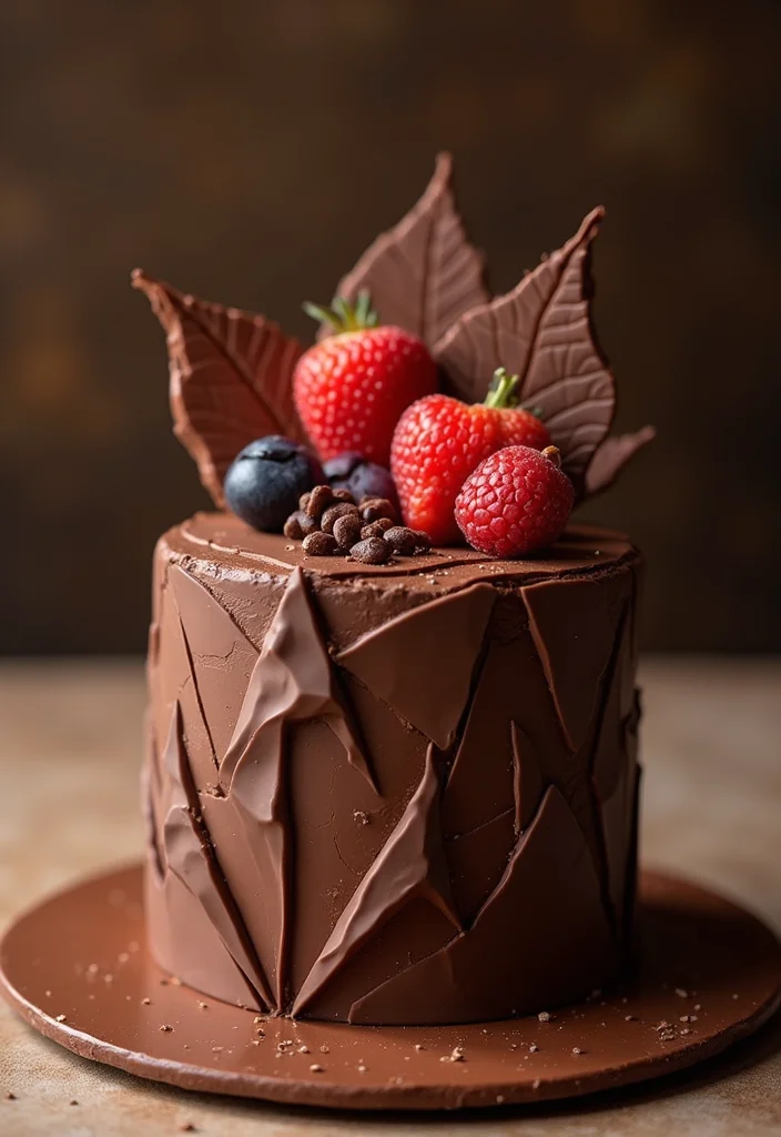 12 Elegant 17th Birthday Cake Designs You Need to See to Believe (#3 Is a Must-See!) - 3. Geometric Chocolate Cake