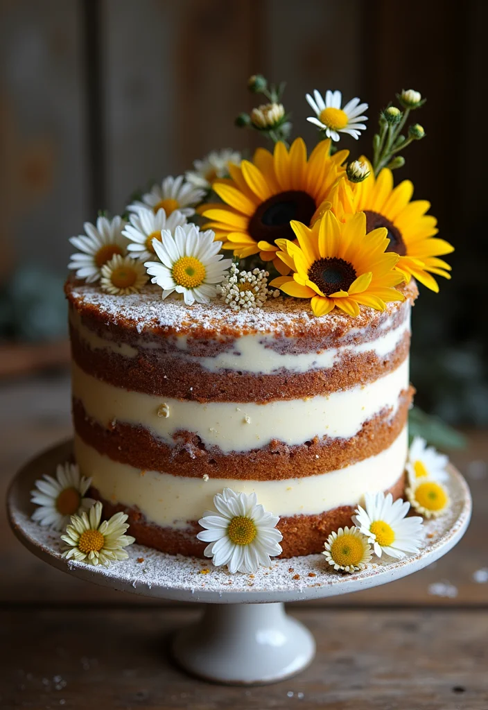 12 Gorgeous Birthday Cakes with Flowers Perfect for Any Celebration! - 3. Rustic Floral Naked Cake