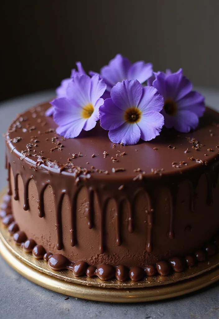 12 Gorgeous Birthday Cakes with Flowers Perfect for Any Celebration! - 6. Chocolate Ganache Floral Cake