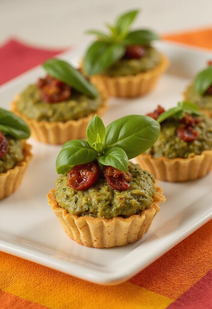 12 Gourmet Mini Cake Salé Apero Ideas for a French Twist on Your Snack Table! - 7. Pesto and Sun-Dried Tomato Mini Cakes