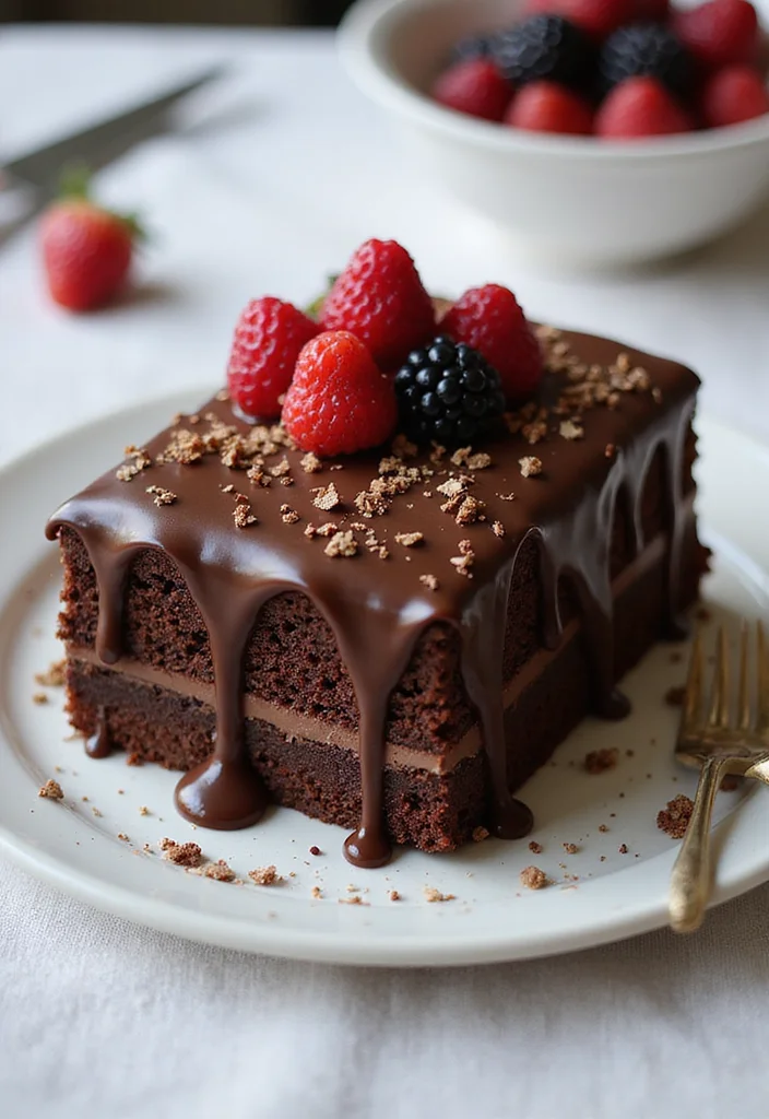 12 Stylish Rectangle Cakes for Men That Are Perfect for Any Celebration! - 1. Classic Chocolate Ganache Cake