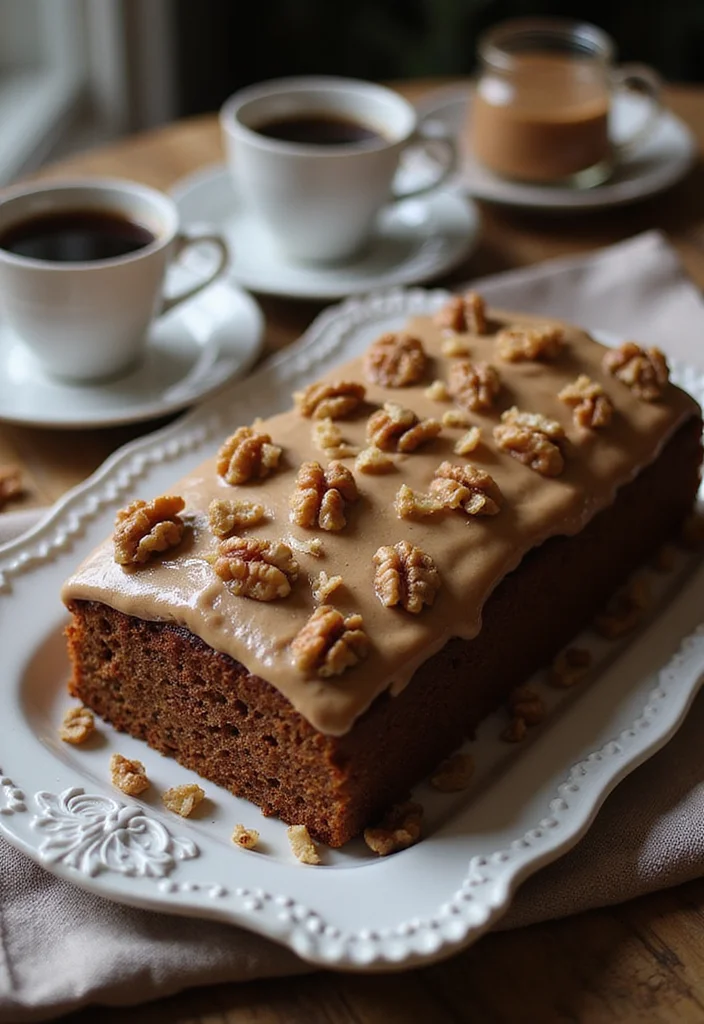 12 Stylish Rectangle Cakes for Men That Are Perfect for Any Celebration! - 4. Elegant Coffee and Walnut Cake
