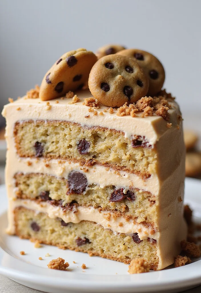 13 Stunning Layered Birthday Cakes That’ll Steal the Show! - 13. Chocolate Chip Cookie Layer Cake