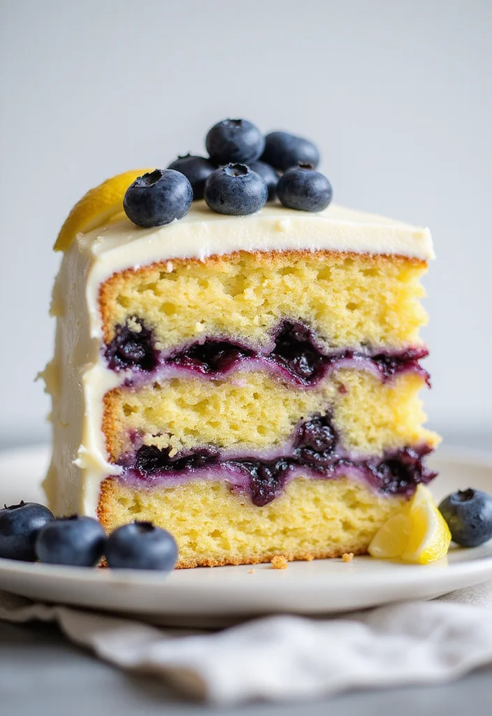 13 Stunning Layered Birthday Cakes That’ll Steal the Show! - 7. Lemon Blueberry Layer Cake