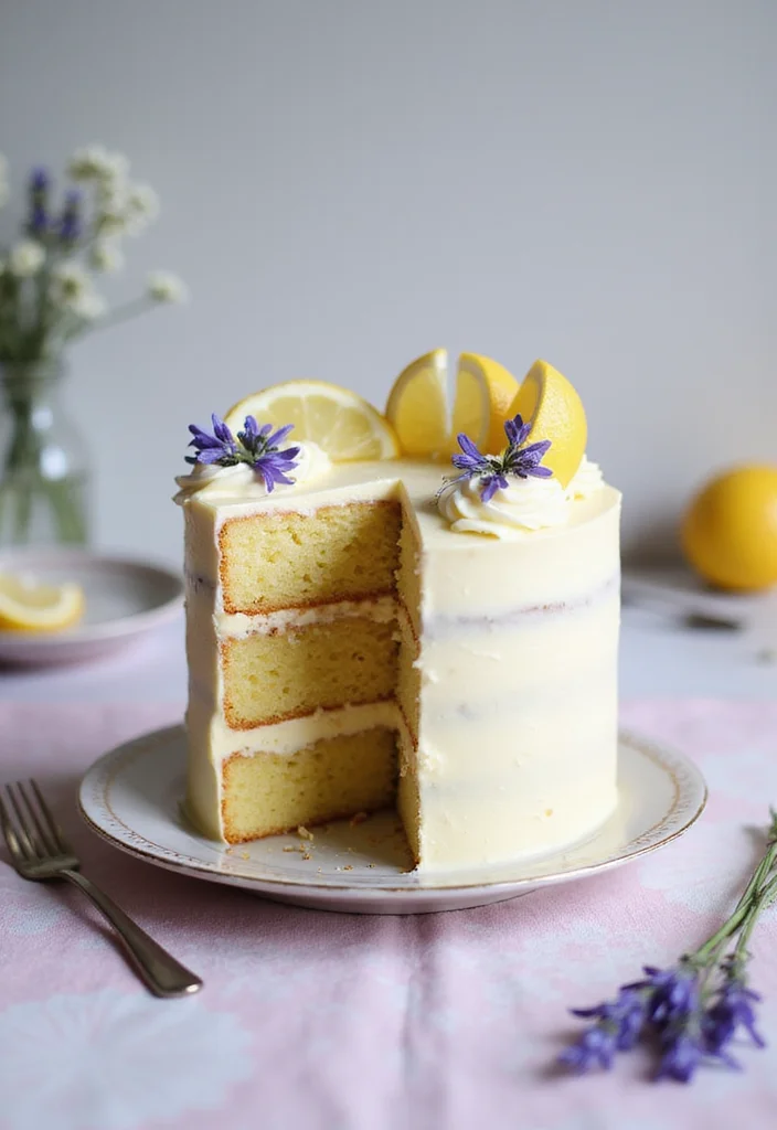 14 Creative Purple Birthday Cake Ideas That Match Your Party Theme Perfectly! - 1. Lavender Lemonade Cake