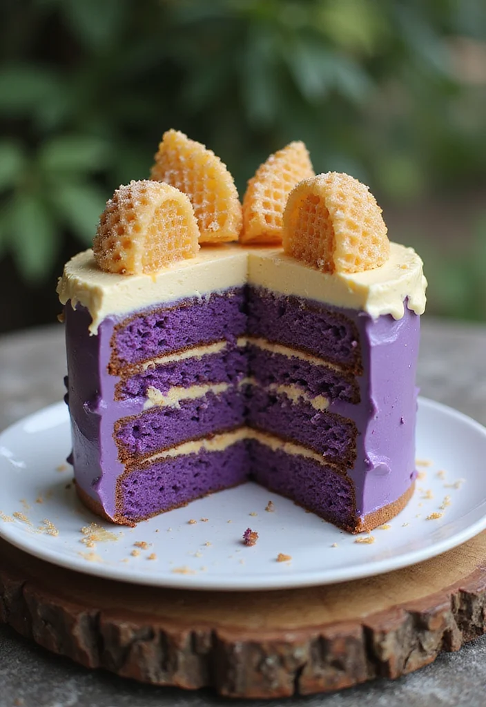 14 Creative Purple Birthday Cake Ideas That Match Your Party Theme Perfectly! - 10. Purple Honeycomb Cake