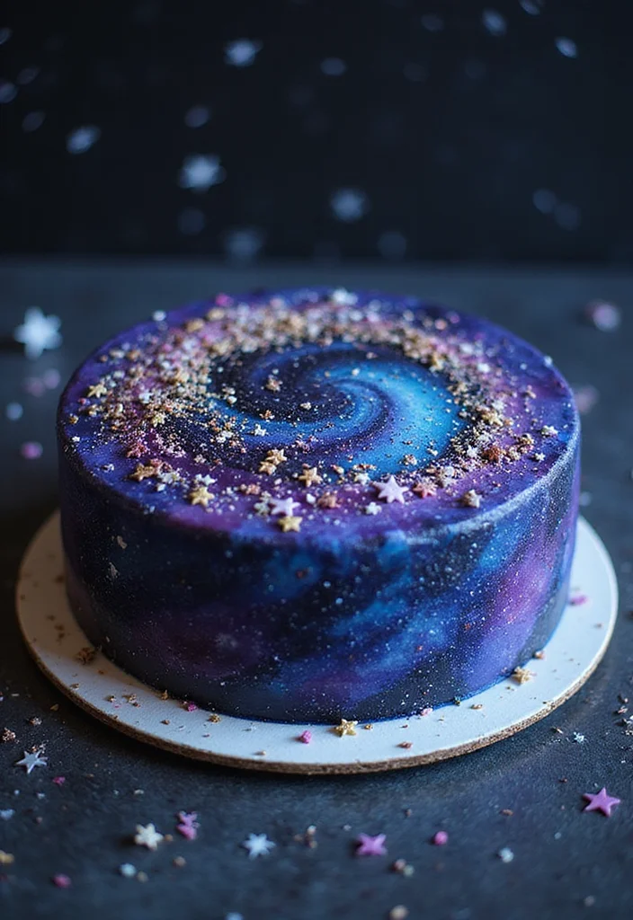 14 Creative Purple Birthday Cake Ideas That Match Your Party Theme Perfectly! - 3. Galaxy Cake