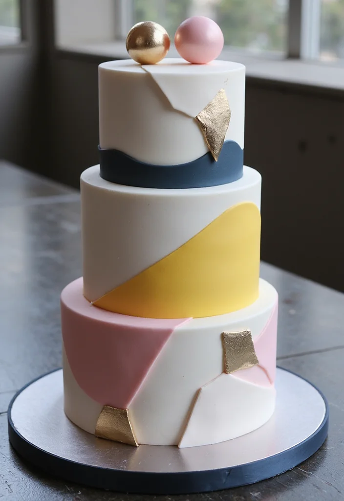 14 Storybook Fairytale Wedding Cakes That Are Straight Out of a Dream (Get Inspired!) - 14. Modern Geometric Cake