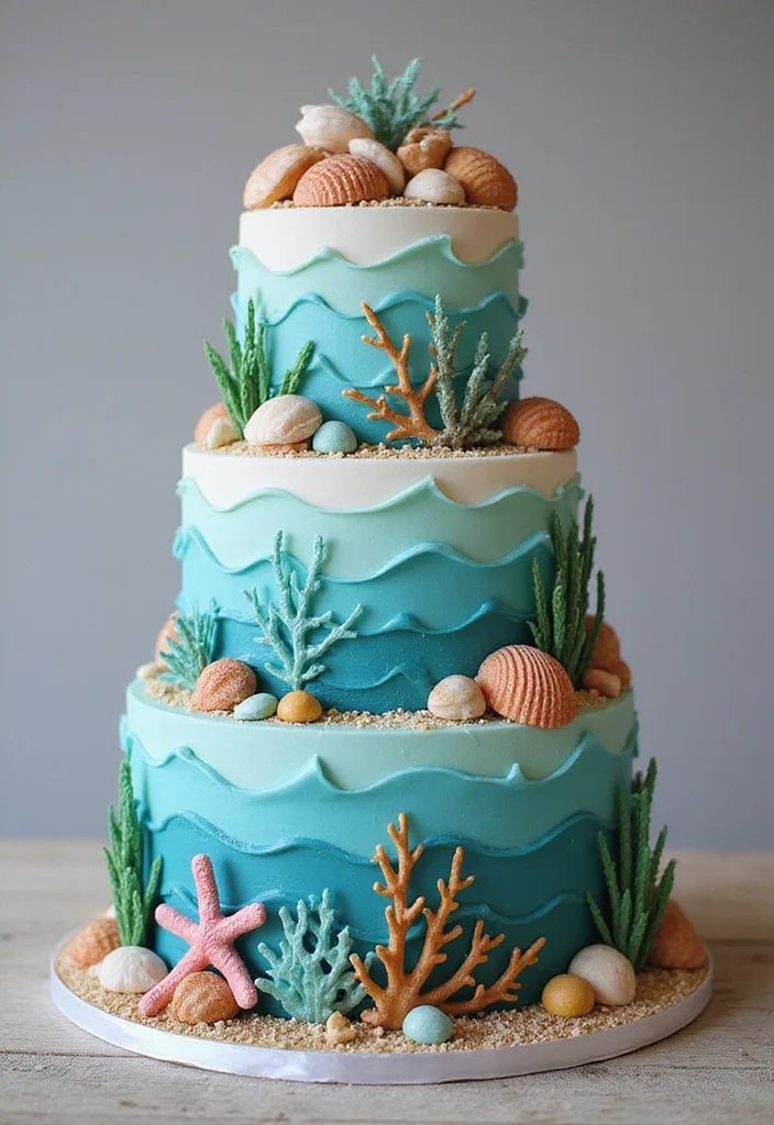 14 Storybook Fairytale Wedding Cakes That Are Straight Out of a Dream (Get Inspired!) - 6. Under the Sea Cake