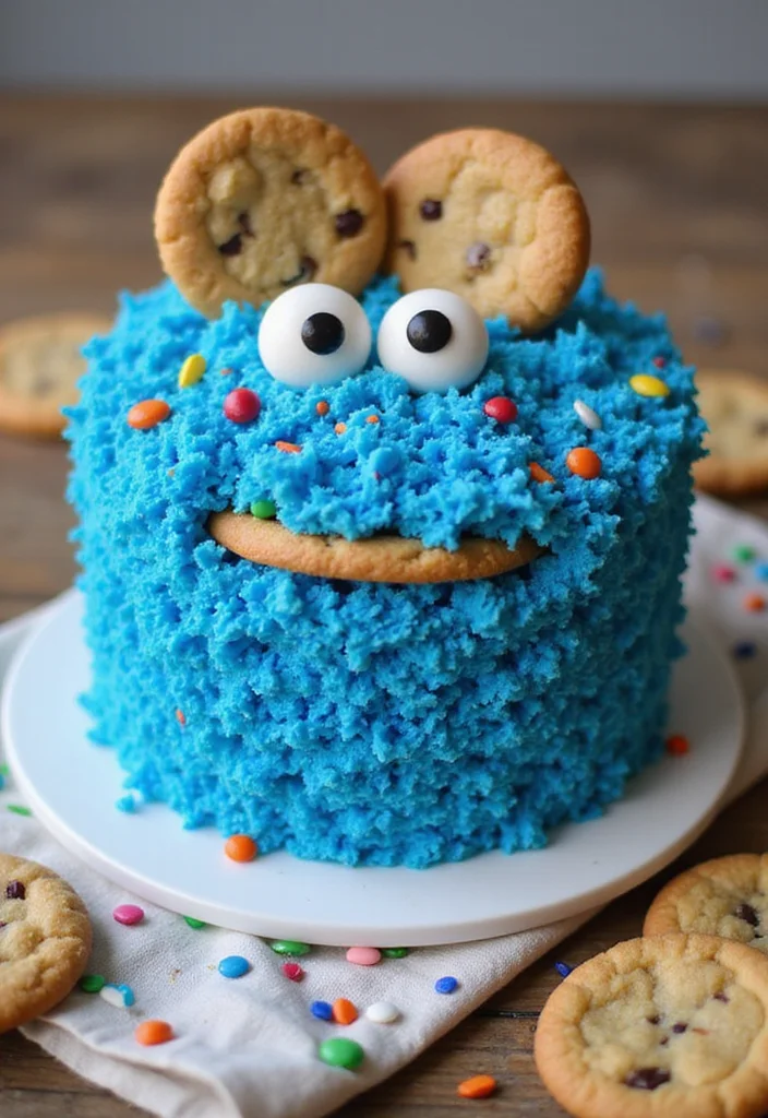 14 Unique Baby Shower Cakes That Are Pure Magic (Check Out #9 for Inspiration!) - 13. Cookie Monster Cake