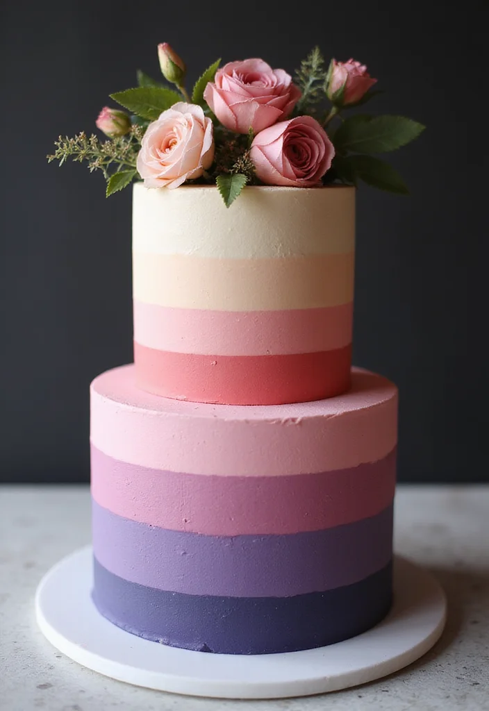 14 Unique Baby Shower Cakes That Are Pure Magic (Check Out #9 for Inspiration!) - 14. Elegant Ombre Cake