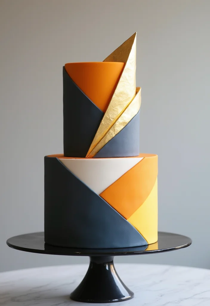 15 Art Birthday Cakes That Will Inspire Your Next Birthday Party (You’ll Love #5!) - 4. Geometric Glam