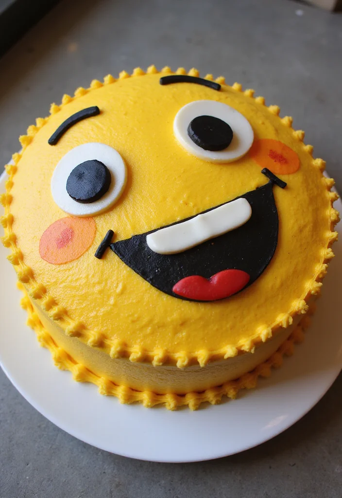 15 Hilariously Funny Cake Ideas That Will Make You LOL! - 3. The 'Emoji Face' Cake
