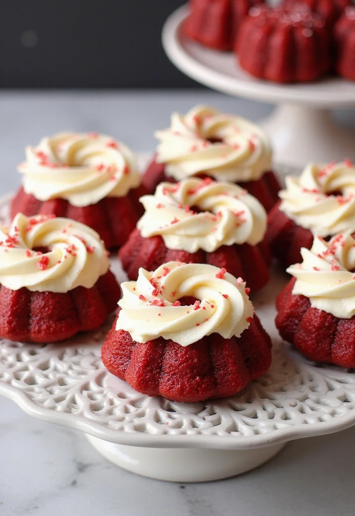 15 Irresistibly Cute Mini Bundt Cake Recipes You’ll Want to Make Tonight! - 4. Red Velvet Mini Bundt Cakes