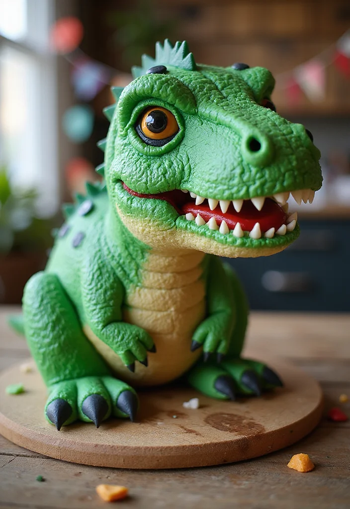 15 Stunning Dinosaur Cakes That Are Almost Too Cute to Eat (Wait Until You See #15!) - 1. The Classic T-Rex Cake