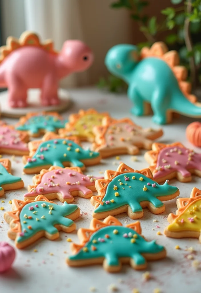 15 Stunning Dinosaur Cakes That Are Almost Too Cute to Eat (Wait Until You See #15!) - 10. Cute Triceratops Cookies