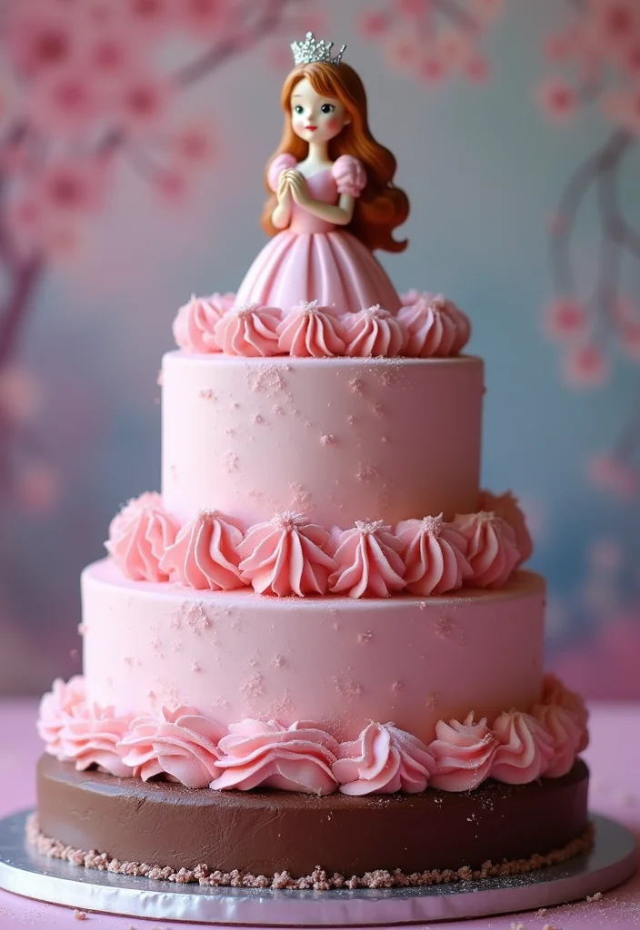 16 Adorable Two-Tier Birthday Cakes for Kids That'll Make Their Day Extra Special (Don't Miss #2!) - 9. Sweet Princess Cake