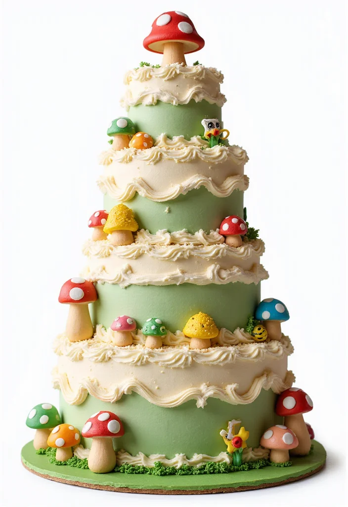 16 Super Mario Cake Tutorials That Will Impress Every Gamer at Your Party! - 1. Mushroom Kingdom Delight Cake