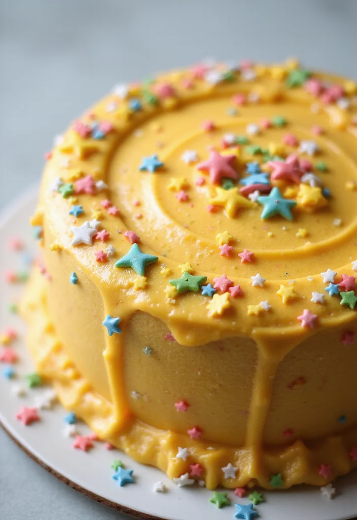 16 Super Mario Cake Tutorials That Will Impress Every Gamer at Your Party! - 6. Super Star Sprinkle Cake