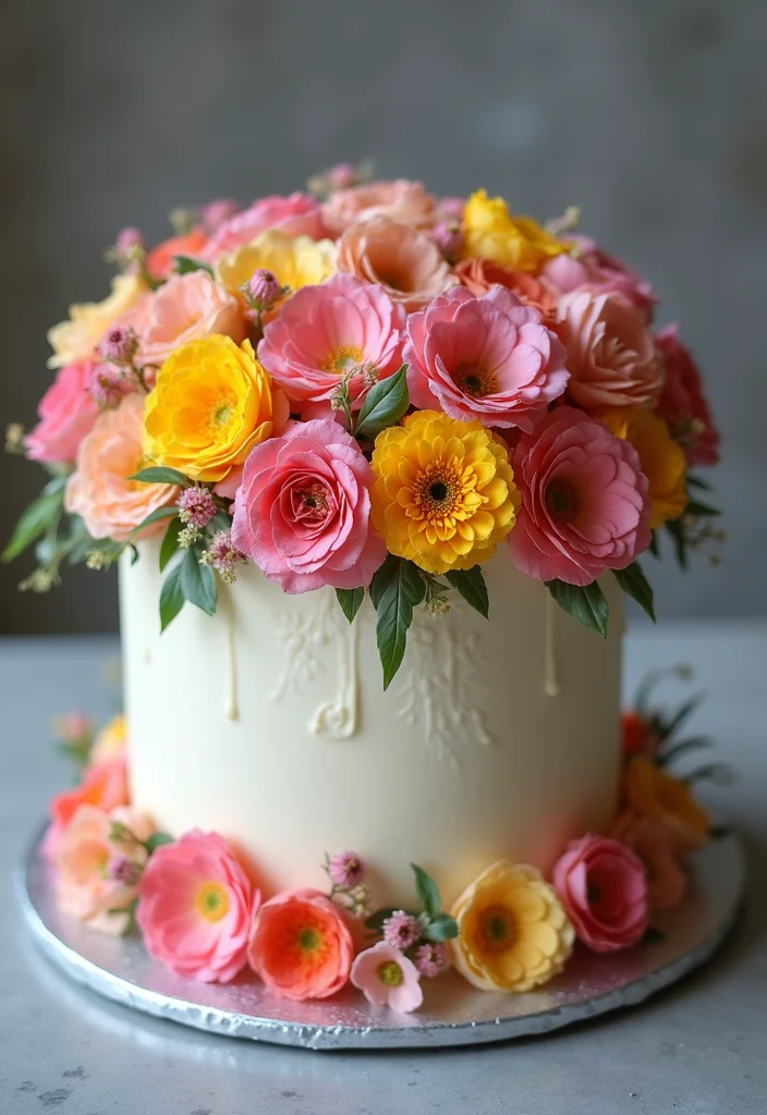 17 Creative Toppings for Your Confirmation Cake That Will Dazzle! - 1. Fresh Flowers for a Natural Touch