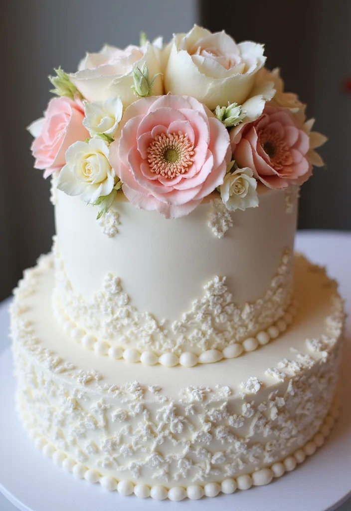 17 Creative Toppings for Your Confirmation Cake That Will Dazzle! - 17. Elegant Sugar Flowers
