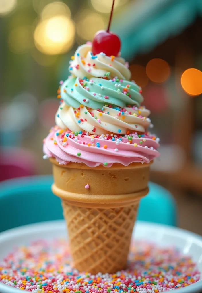 18 Fun and Creative Baddie Cake Ideas That Will WOW Your Guests! - 16. Ice Cream Cone Cake