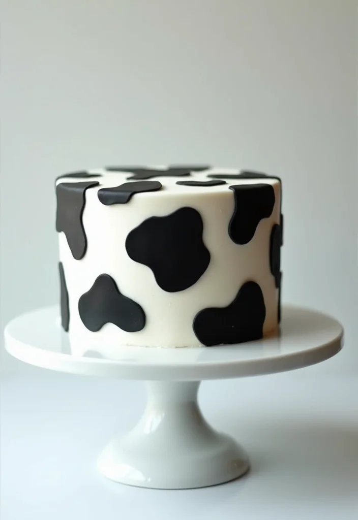19 Creative Cow Cake Ideas for the Ultimate DIY Baking Adventure! - 11. Cow Print Fondant Cake
