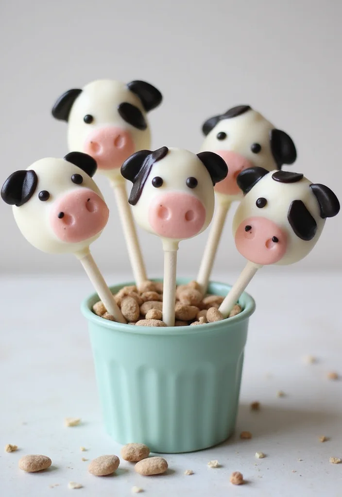 19 Creative Cow Cake Ideas for the Ultimate DIY Baking Adventure! - 6. Cow Face Cake Pops