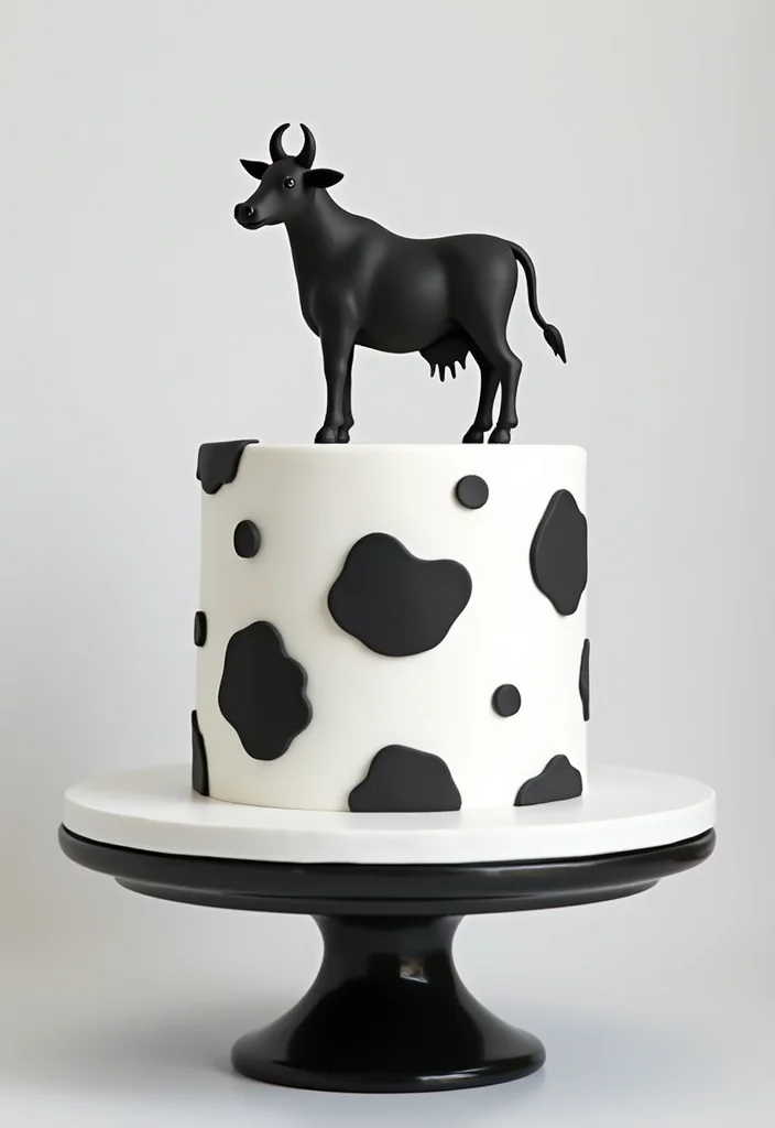 19 Creative Cow Cake Ideas for the Ultimate DIY Baking Adventure! - 7. Minimalist Cow Cake