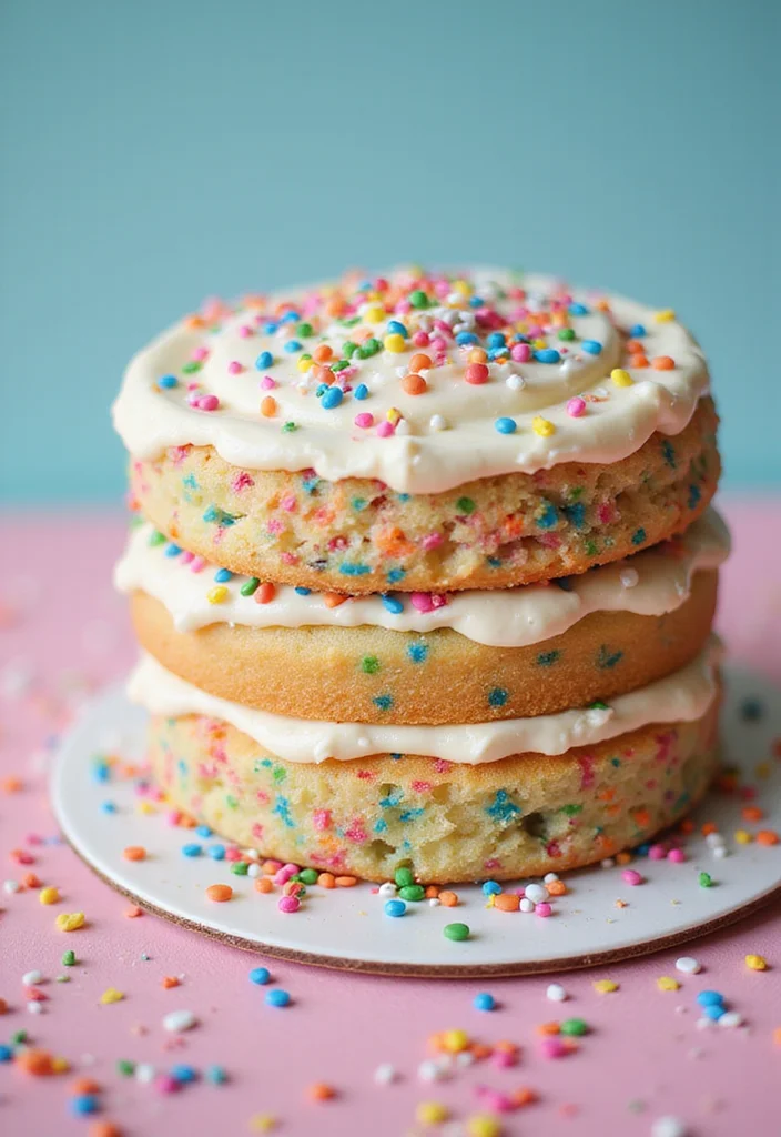 21 Festive Flavor Combinations for 24th Birthday Cakes for Him (Taste the Joy!) - 13. Funfetti Celebration Cake