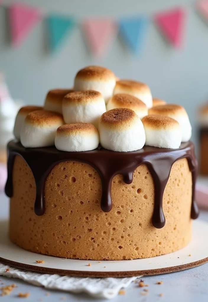 21 Festive Flavor Combinations for 24th Birthday Cakes for Him (Taste the Joy!) - 17. S'mores Cake Adventure