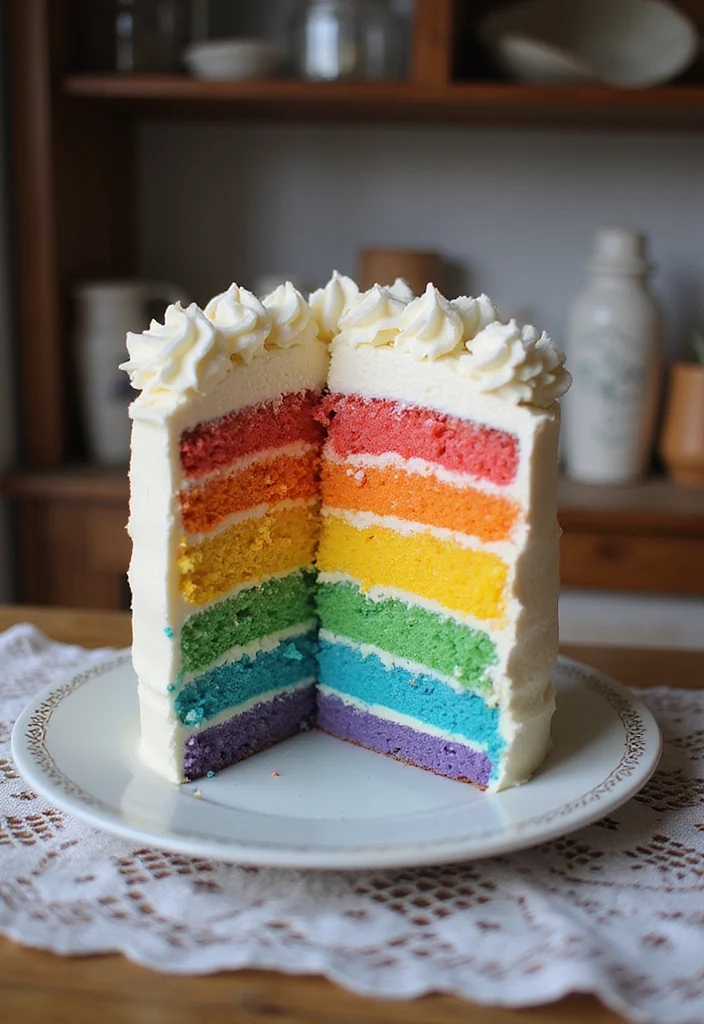 22 Colorful Sheet Cake Ideas That Are as Fun to Make as They Are to Eat! - 1. Rainbow Layer Cake