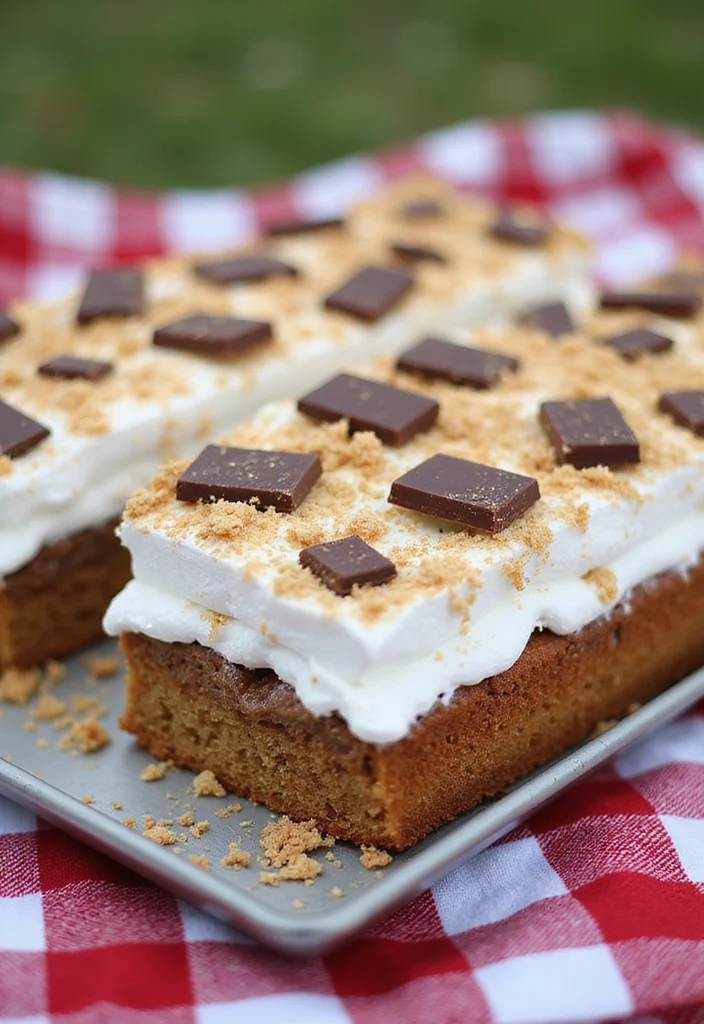 22 Colorful Sheet Cake Ideas That Are as Fun to Make as They Are to Eat! - 16. S'mores Sheet Cake