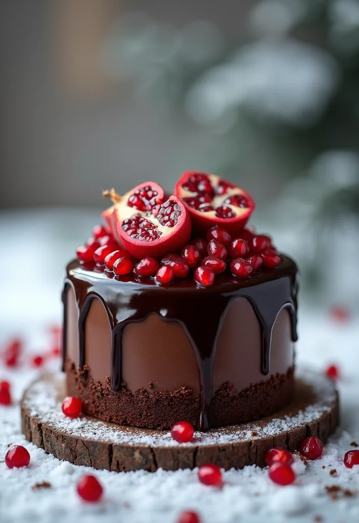22 Seasonal Birthday Cakes with Fruit That Celebrate Nature's Best Flavors! - 11. Pomegranate Chocolate Cake