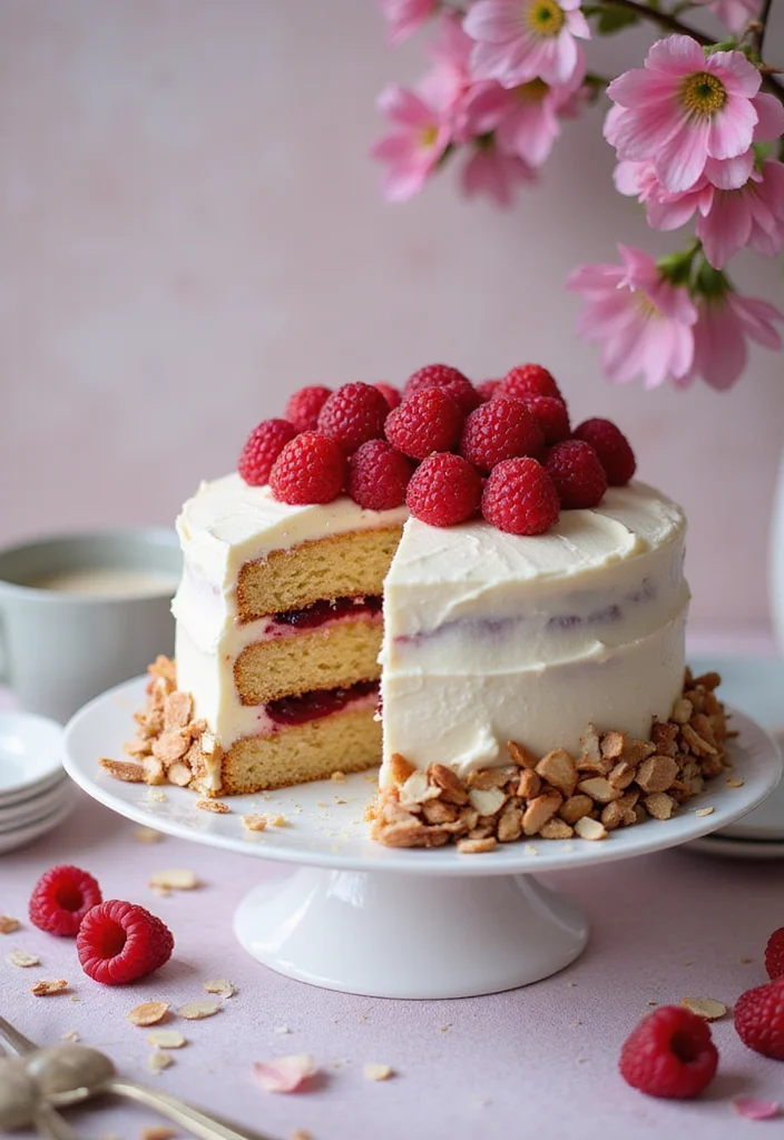 22 Seasonal Birthday Cakes with Fruit That Celebrate Nature's Best Flavors! - 17. Raspberry Almond Cake