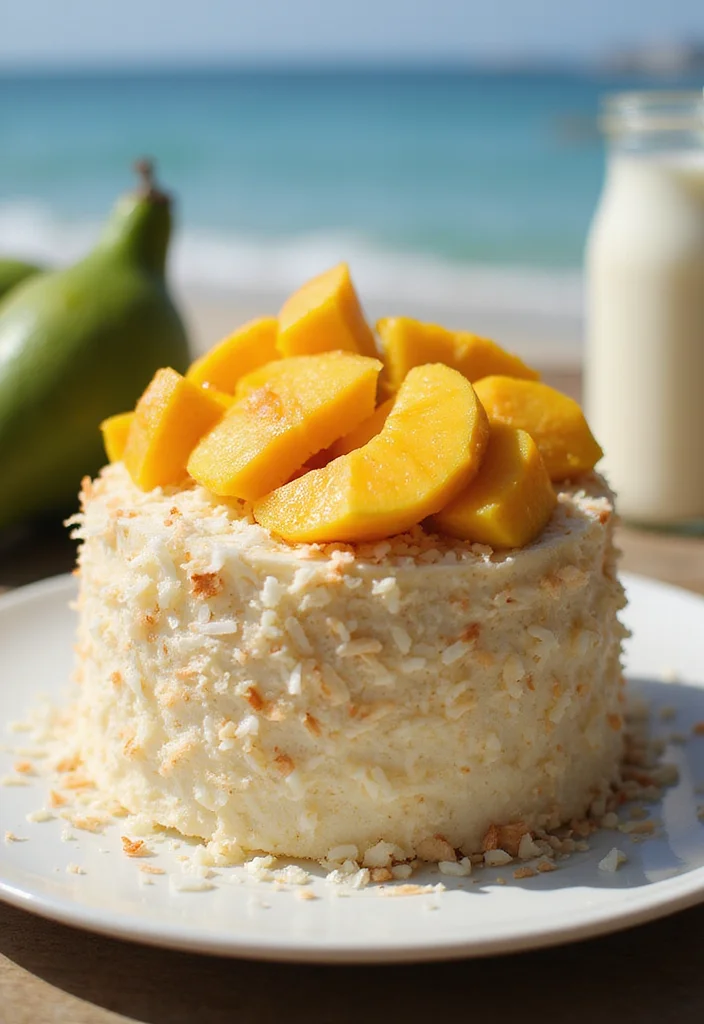 22 Seasonal Birthday Cakes with Fruit That Celebrate Nature's Best Flavors! - 4. Tropical Coconut Mango Cake